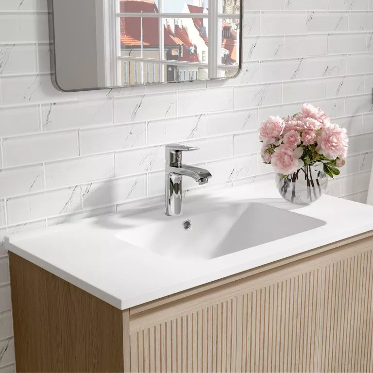 Rina 36" Freestanding Bathroom Vanity with Porcelain Integrated Sink Top