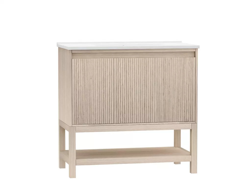 Rina 36" Freestanding Bathroom Vanity with Porcelain Integrated Sink Top