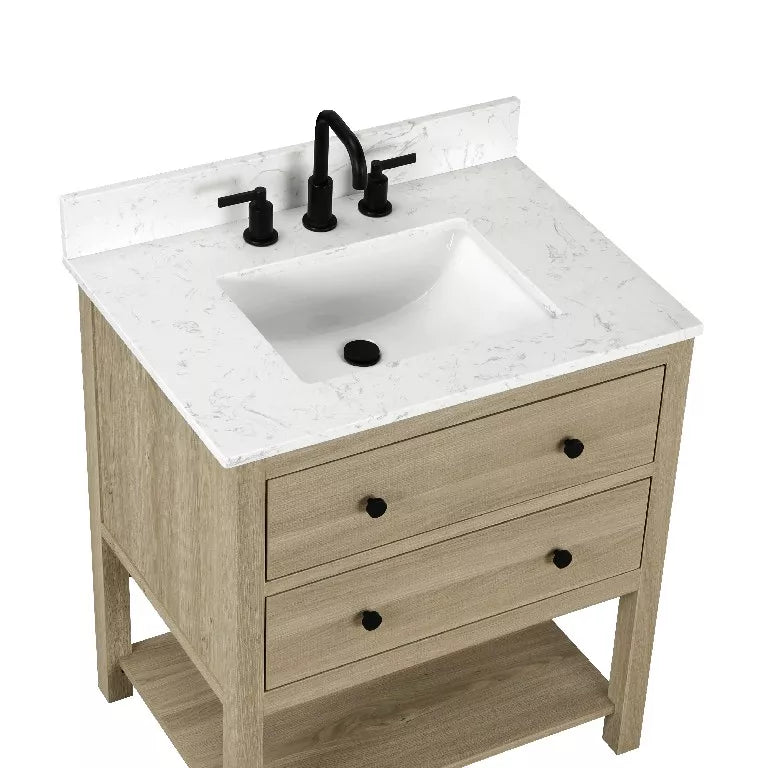 Lorenzo 36" Freestanding Bathroom Vanity with Engineered Stone Top and Vitreous China Undermount Sink