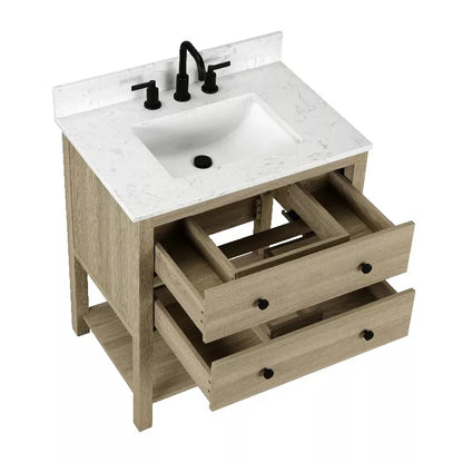 Lorenzo 36" Freestanding Bathroom Vanity with Engineered Stone Top and Vitreous China Undermount Sink