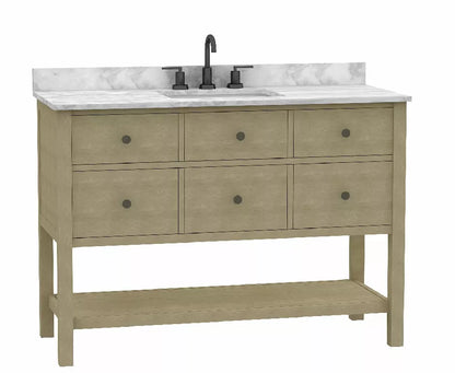 Lorenzo 48" Freestanding Bathroom Vanity with Engineered Stone Top and Vitreous China Undermount Sink