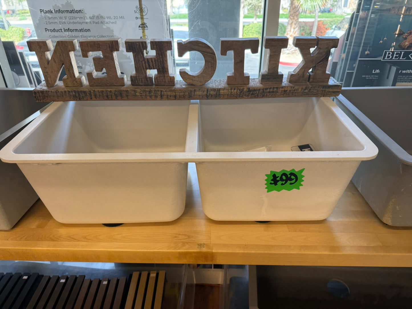 [CLEARANCE] White Double Undermount Kitchen Sink
