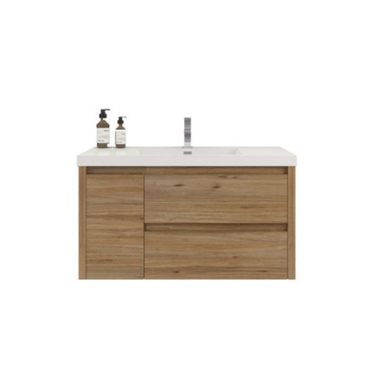Jade 36" Wall Mounted Bathroom Vanity with Reinforced Acrylic Integrated Sink Top
