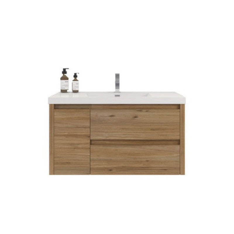 Jade 36" Wall Mounted Bathroom Vanity with Reinforced Acrylic Integrated Sink Top