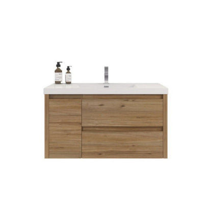Jade 36" Wall Mounted Bathroom Vanity with Reinforced Acrylic Integrated Sink Top