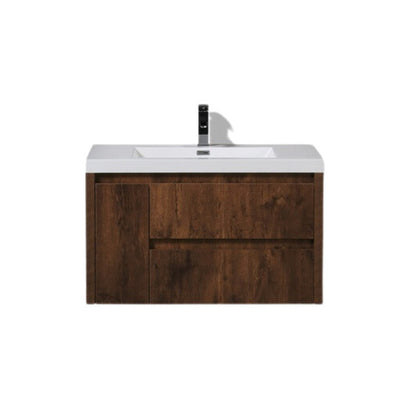 Jade 36" Wall Mounted Bathroom Vanity with Reinforced Acrylic Integrated Sink Top