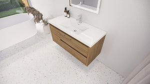 Jade 48" Wall Mounted Vanity With Single Reinforced Acrylic Sink