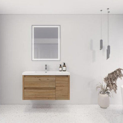 Jade 42" Wall Mounted Bathroom Vanity with Reinforced Acrylic Integrated Sink Top