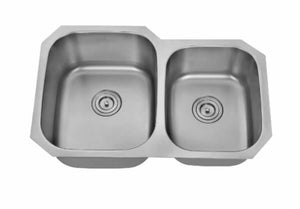 Chrysoberyl 32"W Undermount Stainless Steel Double Kitchen Sink