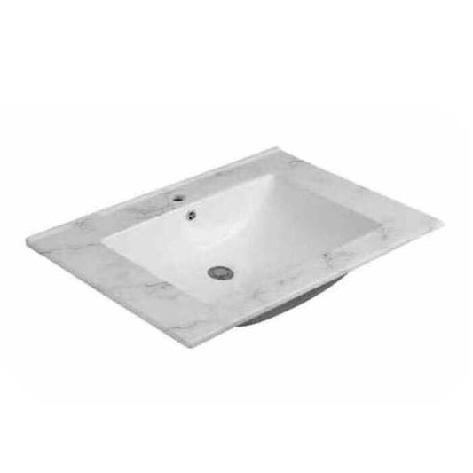 Calacatta Grey Printed Ceramic Integrated Vanity Top