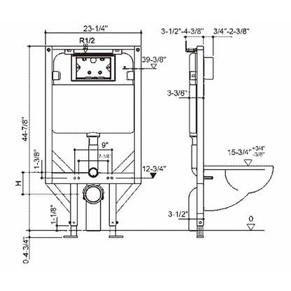 Edgar Framed In-Wall Cistern for Wall-Mounted Toilets