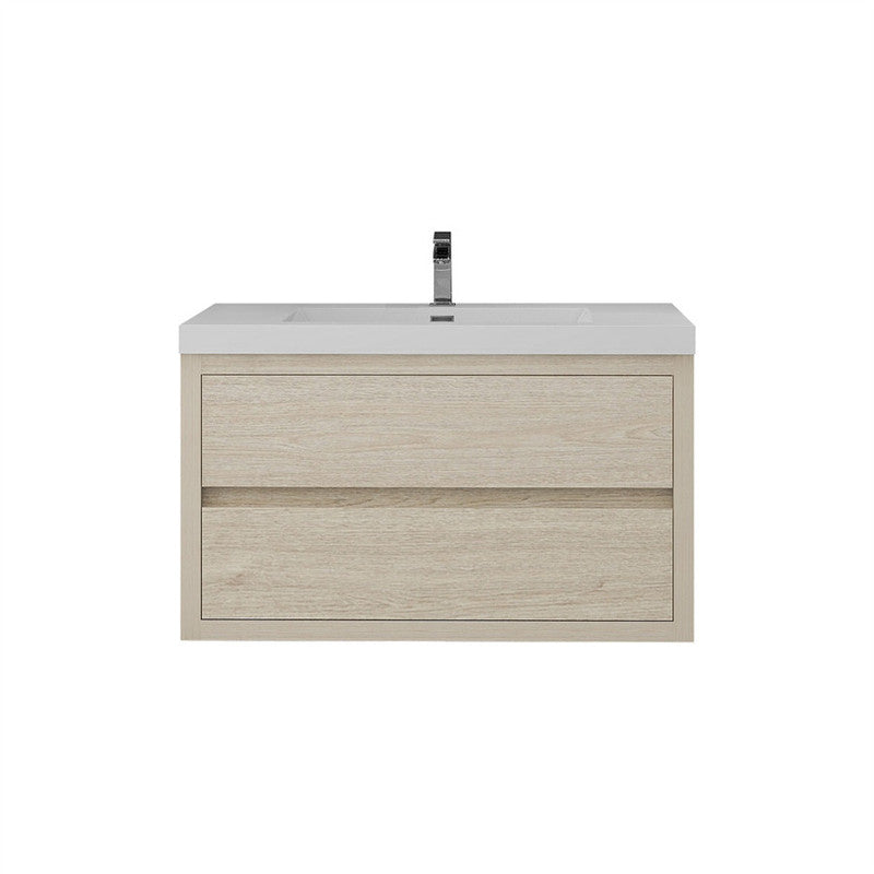 Louis 36" Wall Mounted Bathroom Vanity with Acrylic Integrated Sink Top