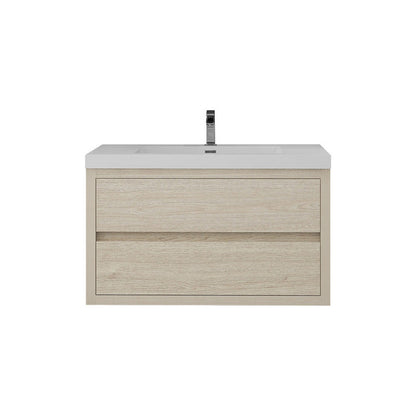 Louis 36" Wall Mounted Bathroom Vanity with Acrylic Integrated Sink Top