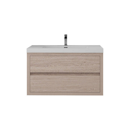 Louis 36" Wall Mounted Bathroom Vanity with Acrylic Integrated Sink Top