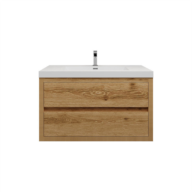 Louis 36" Wall Mounted Bathroom Vanity with Acrylic Integrated Sink Top