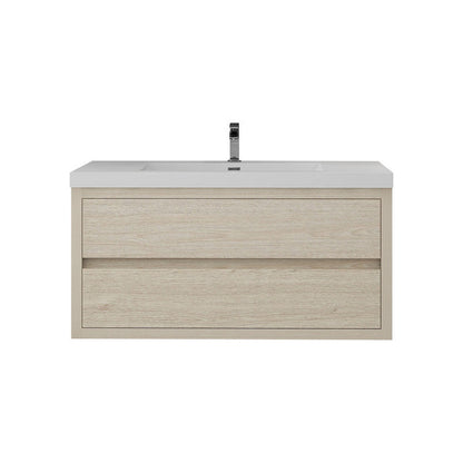 Louis 42" Wall Mounted Bathroom Vanity with Acrylic Integrated Sink Top