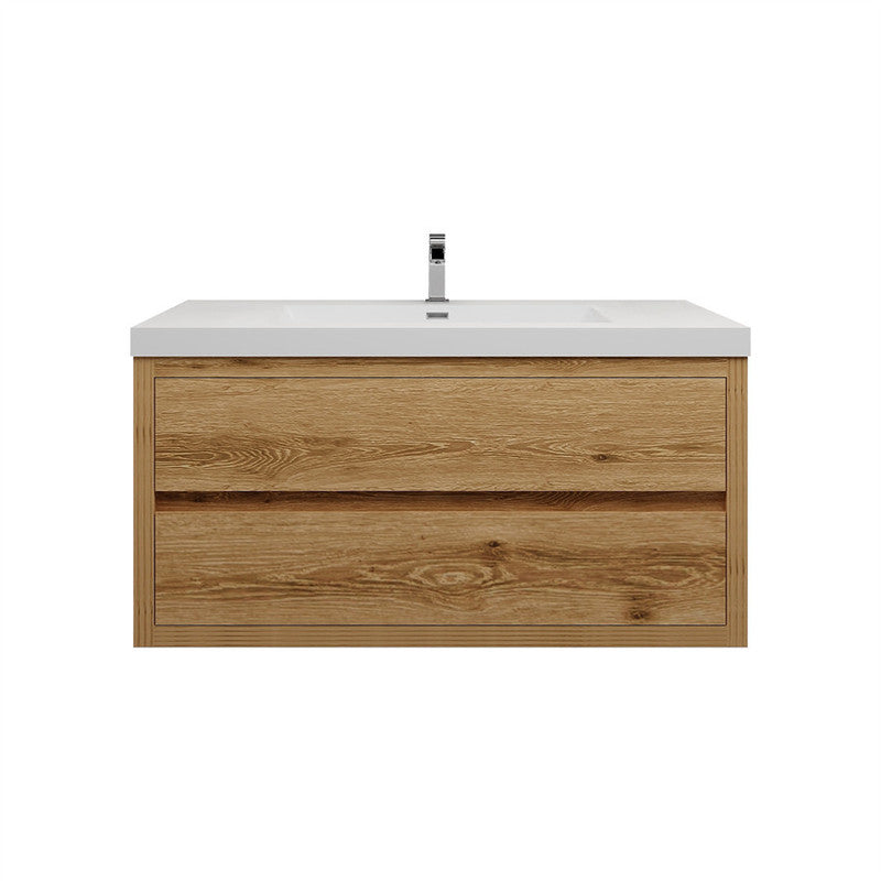 Louis 42" Wall Mounted Bathroom Vanity with Acrylic Integrated Sink Top