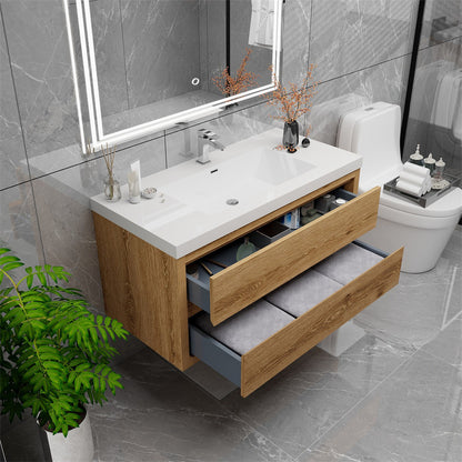 Louis 42" Wall Mounted Bathroom Vanity with Acrylic Integrated Sink Top