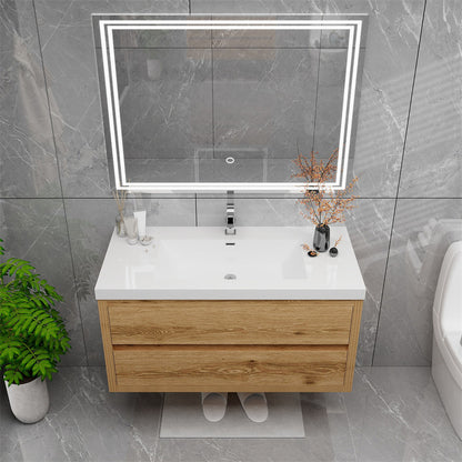 Louis 42" Wall Mounted Bathroom Vanity with Acrylic Integrated Sink Top