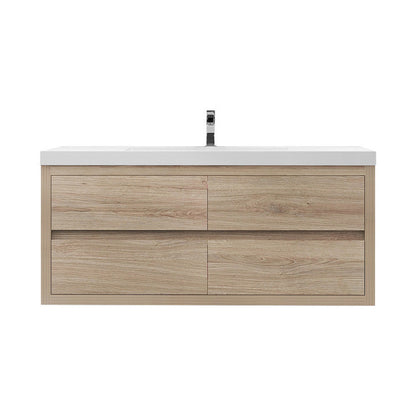 Louis 48" Wall Mounted Bathroom Vanity with Acrylic Integrated Sink Top