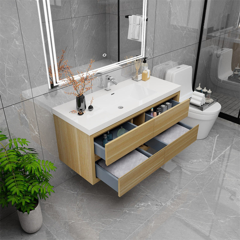 Louis 48" Wall Mounted Bathroom Vanity with Acrylic Integrated Sink Top