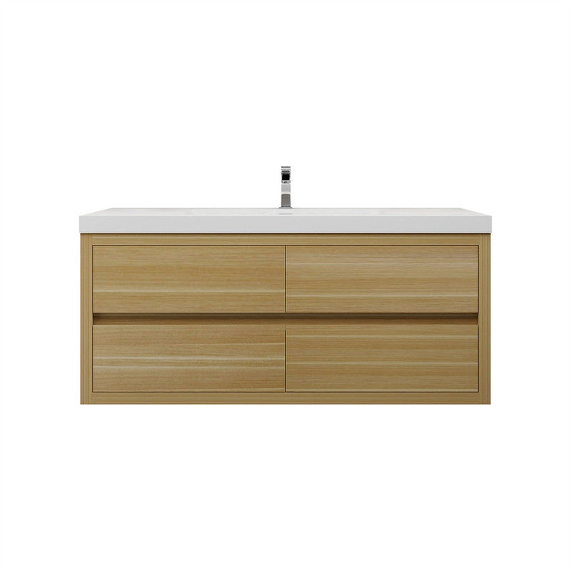 Louis 48" Wall Mounted Bathroom Vanity with Acrylic Integrated Sink Top