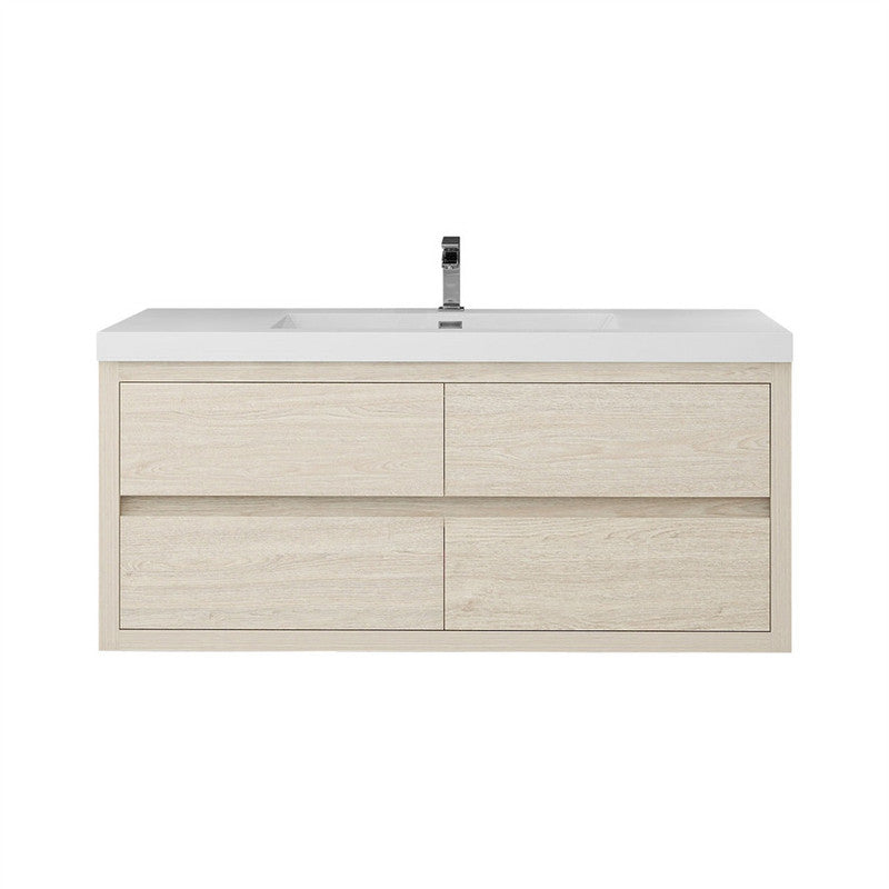 Louis 48" Wall Mounted Bathroom Vanity with Acrylic Integrated Sink Top