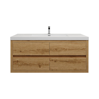 Louis 48" Wall Mounted Bathroom Vanity with Acrylic Integrated Sink Top