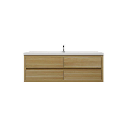 Louis 60" Wall Mounted Bathroom Vanity with Acrylic Integrated Sink Top