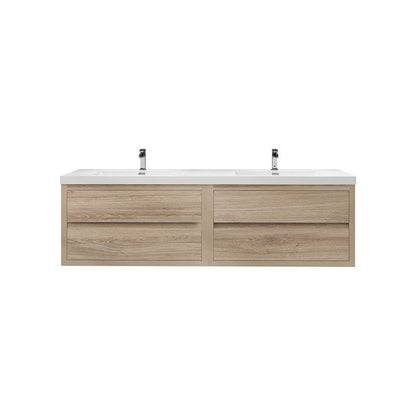 Louis 72" Wall Mounted Bathroom Vanity with Acrylic Integrated Sink Top