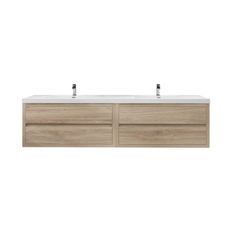 Louis 84" Wall Mounted Bathroom Vanity with Acrylic Integrated Sink Top