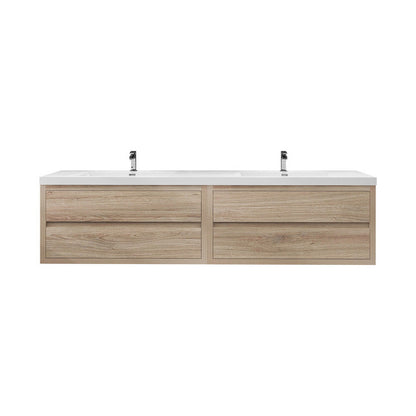 Louis 84" Wall Mounted Bathroom Vanity with Acrylic Integrated Sink Top