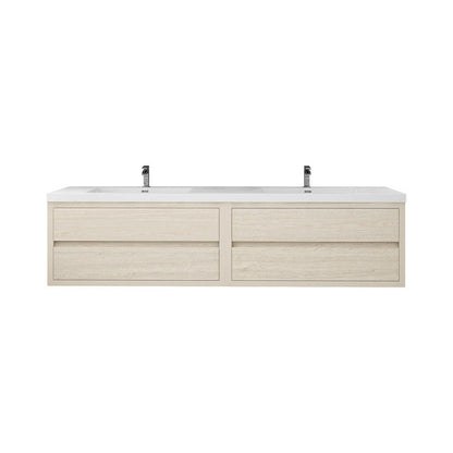 Louis 84" Wall Mounted Bathroom Vanity with Acrylic Integrated Sink Top