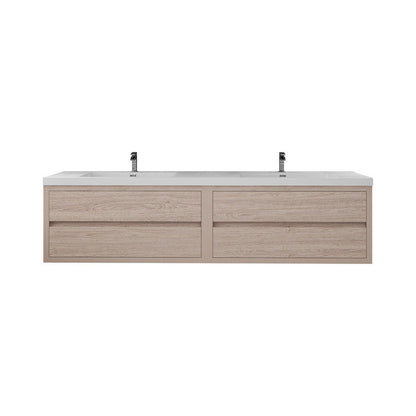 Louis 84" Wall Mounted Bathroom Vanity with Acrylic Integrated Sink Top