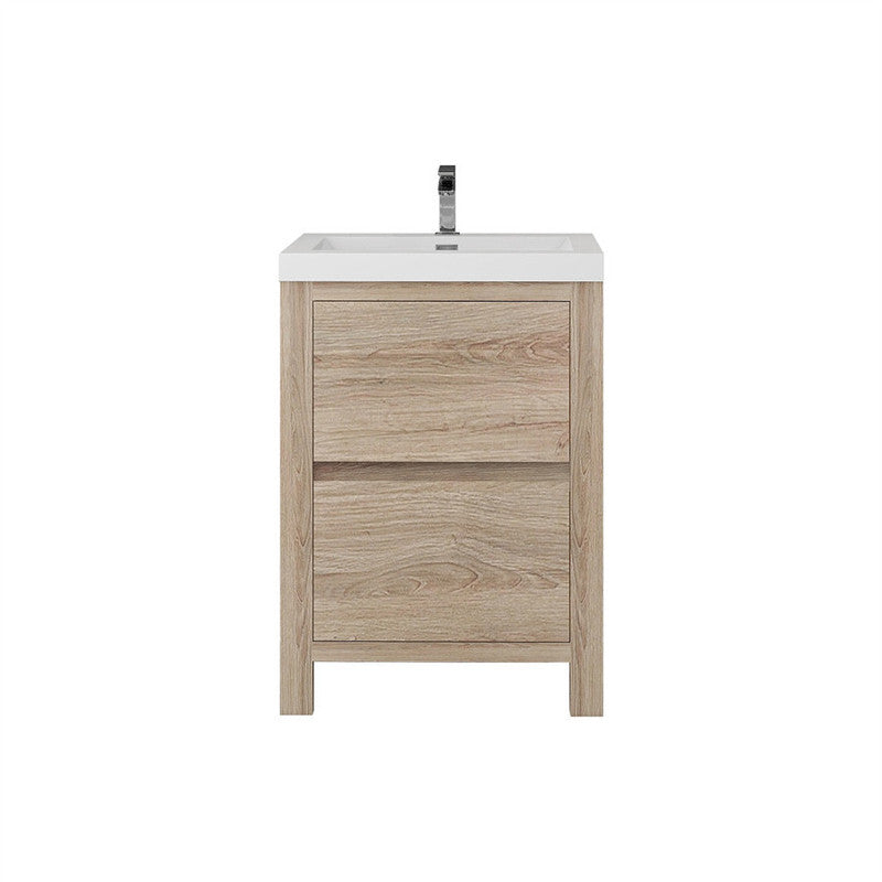 Louis 24" Freestanding Bathroom Vanity with Acrylic Integrated Sink Top