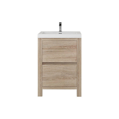 Louis 24" Freestanding Bathroom Vanity with Acrylic Integrated Sink Top