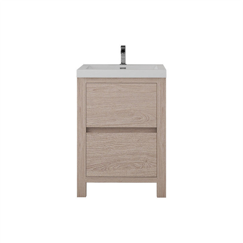 Louis 24" Freestanding Bathroom Vanity with Acrylic Integrated Sink Top