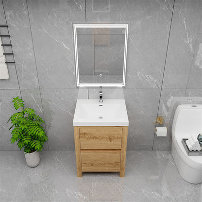 Louis 24" Freestanding Bathroom Vanity with Acrylic Integrated Sink Top