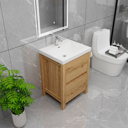 Louis 24" Freestanding Bathroom Vanity with Acrylic Integrated Sink Top