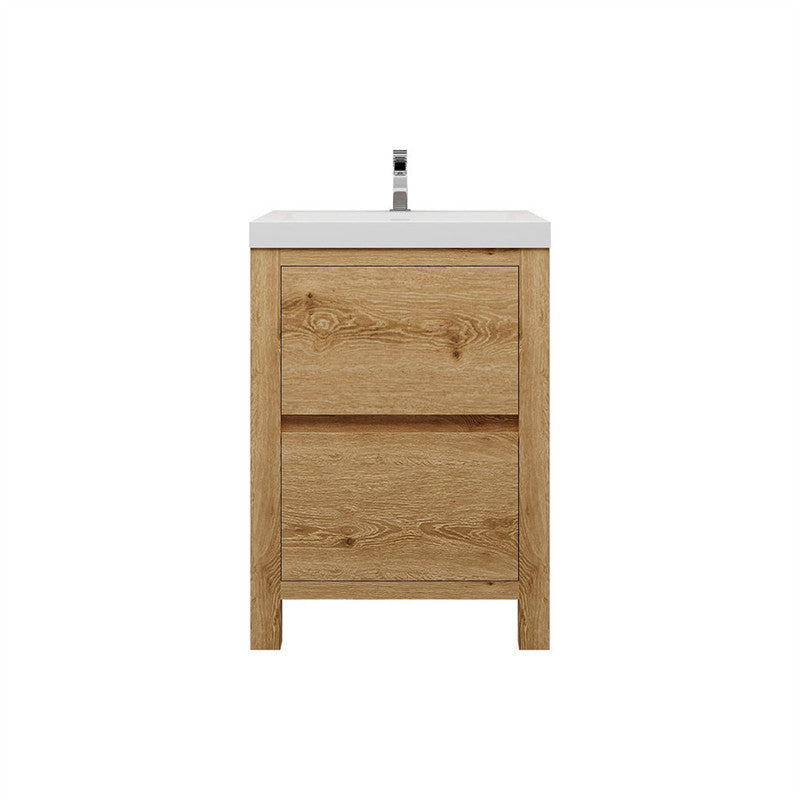 Louis 24" Freestanding Bathroom Vanity with Acrylic Integrated Sink Top