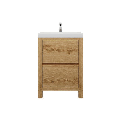 Louis 24" Freestanding Bathroom Vanity with Acrylic Integrated Sink Top