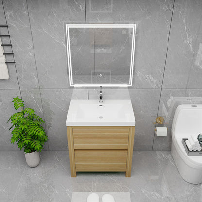 Louis 30" Freestanding Bathroom Vanity with Acrylic Integrated Sink Top