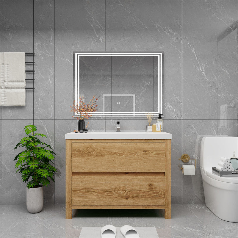 Louis 42" Freestanding Bathroom Vanity with Acrylic Integrated Sink Top