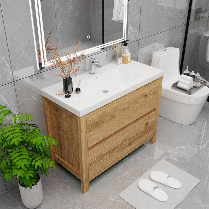 Louis 42" Freestanding Bathroom Vanity with Acrylic Integrated Sink Top