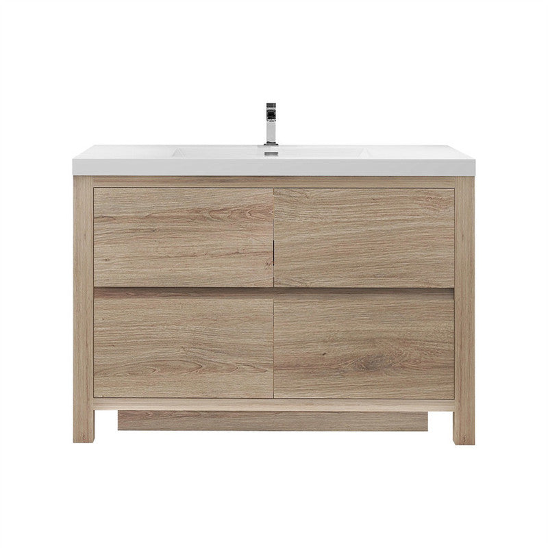 Louis 48" Freestanding Bathroom Vanity with Acrylic Integrated Sink Top