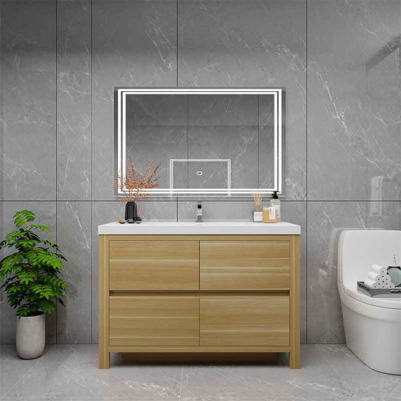 Louis 48" Freestanding Bathroom Vanity with Acrylic Integrated Sink Top