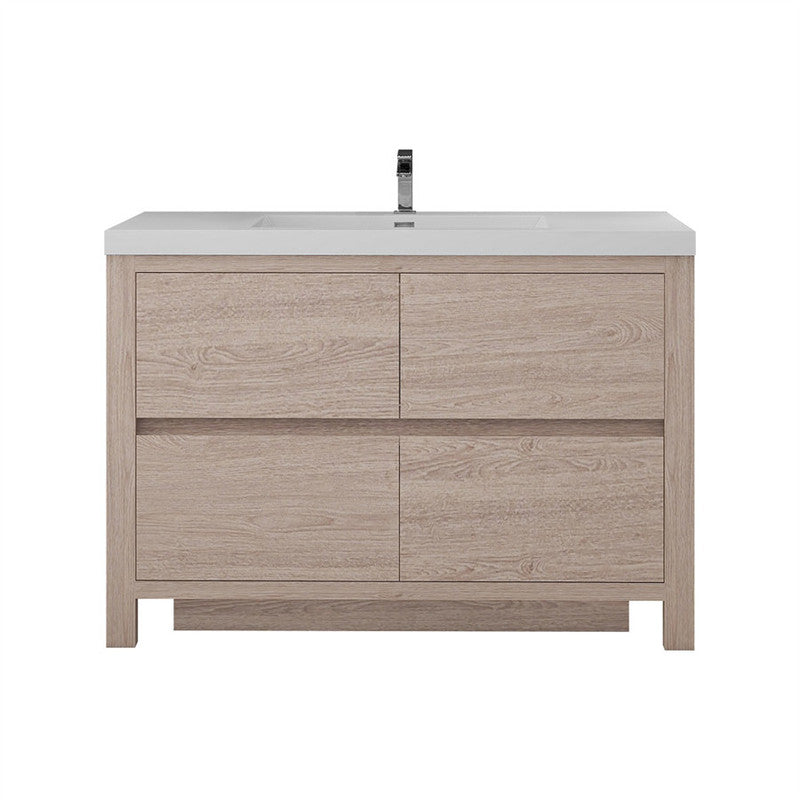 Louis 48" Freestanding Bathroom Vanity with Acrylic Integrated Sink Top