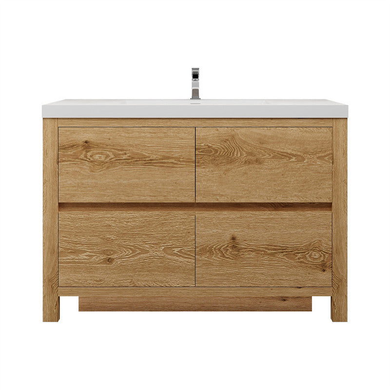 Louis 48" Freestanding Bathroom Vanity with Acrylic Integrated Sink Top