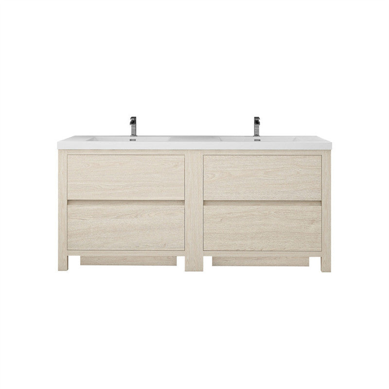 Louis 72" Freestanding Bathroom Vanity with Acrylic Integrated Sink Top