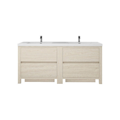 Louis 72" Freestanding Bathroom Vanity with Acrylic Integrated Sink Top